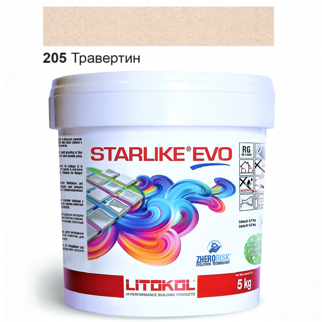 

Эпоксидная затирка Litokol Starlike EVO 205 Травертин 5кг