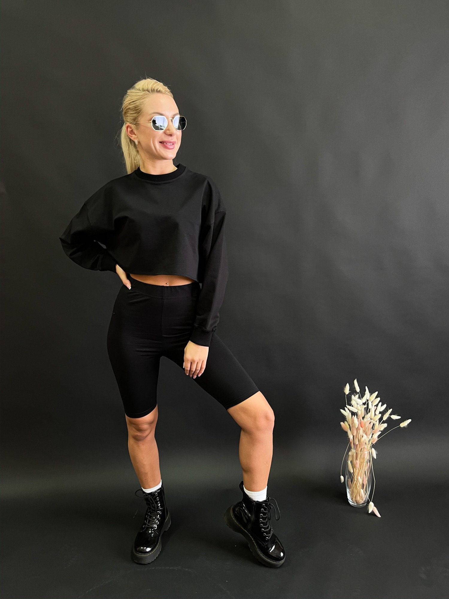 

Костюм Baysho свитшот с велосипедками Бифлекс XXS Черный (Bd1101-100/bb0203-100)