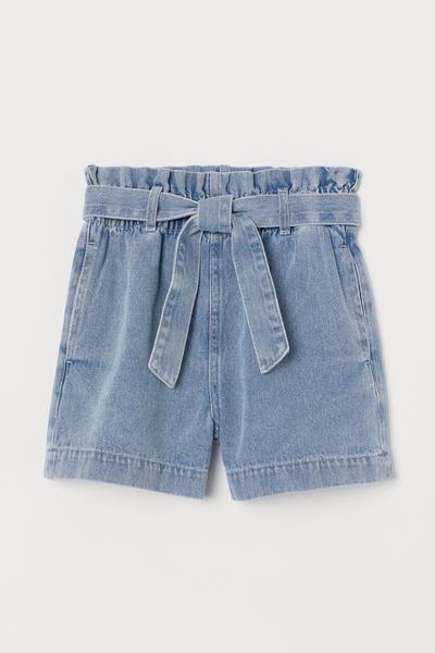 

Джинсовые шорты с поясом H&M 152 (150/66) Голубой деним