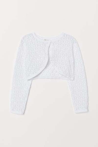 

Болеро из ажурного трикотажа H&M 134/140 (140/68) Белый