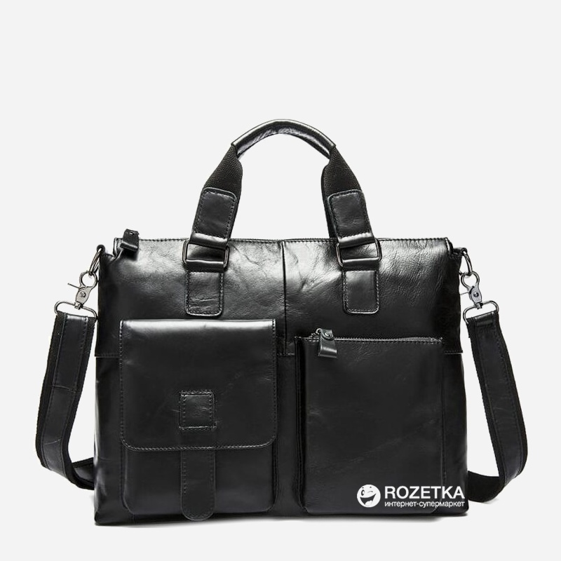 

Мужская кожаная сумка Tiding Bag 7264A Черная