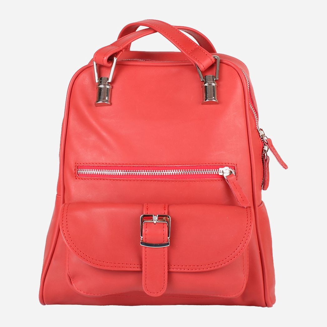 

Женский кожаный рюкзак Laskara LK-DM229-red Кораллово-красный
