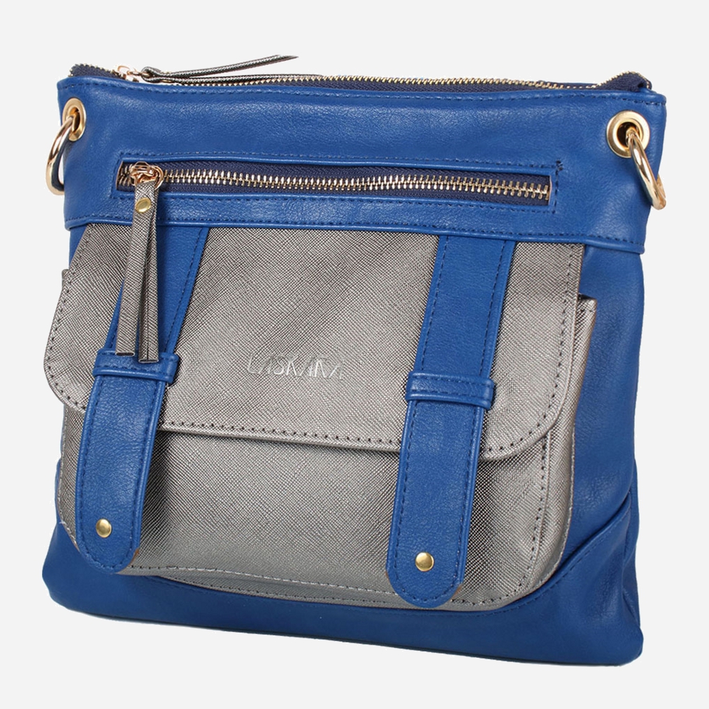 

Женская сумка Laskara LK-10238-blue-silver Сине-серая