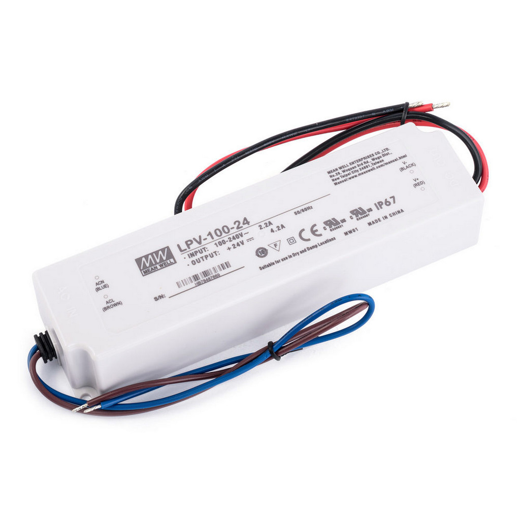 

Блок питания Mean Well LPV-100-24 защита IP67 (art.239547)