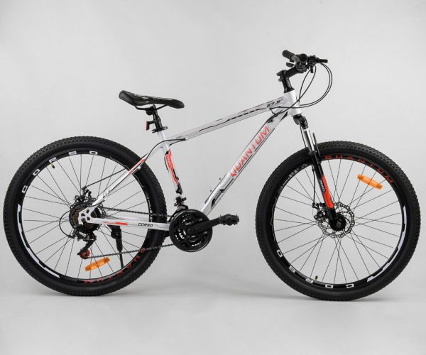 

Велосипед спортивный CORSO QUANTUM 42626, 27.5 дюймов, стальная рама 17.5 дюймов, 21 скорость, Серый