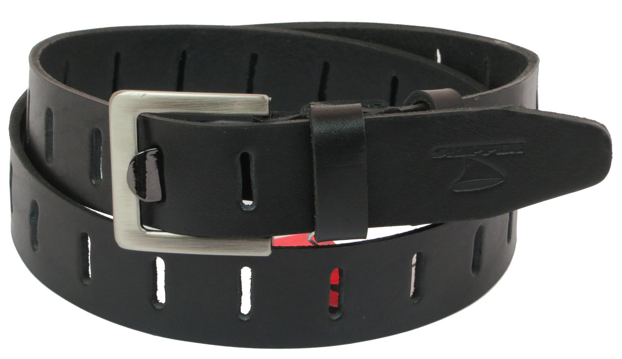 

Мужской кожаный ремень Skipper 120-140х3,8 см Черный 000159676