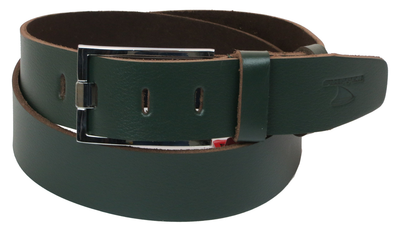 

Мужской кожаный ремень Skipper 122-142х4,5 см Зелёный 000159560