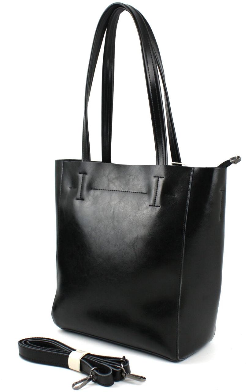 

Женская кожаная сумка Borsacomoda 13х30х26 см Черный 000159287