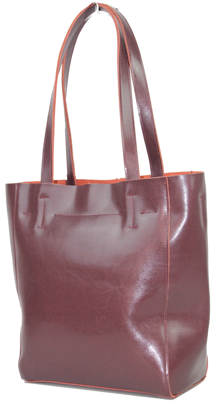 

Женская кожаная сумка Borsacomoda 13х26х30 см Бордовый 000159288