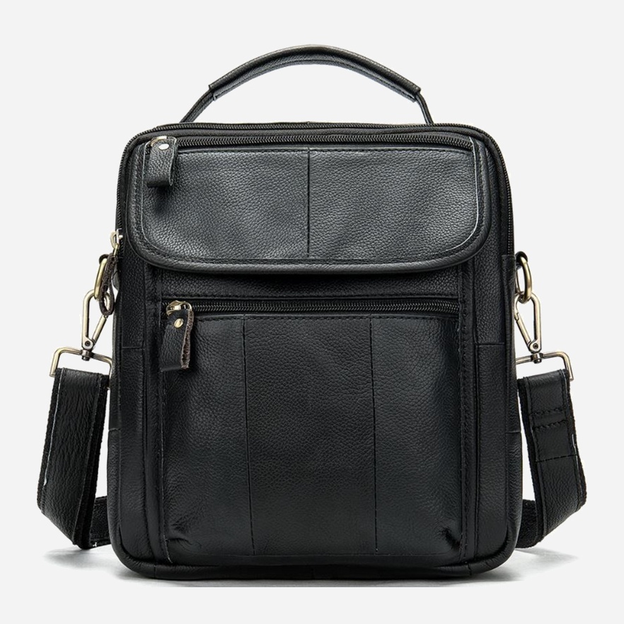Акція на Чоловіча шкіряна сумка-планшет Vintage leather-14763 Чорна від Rozetka