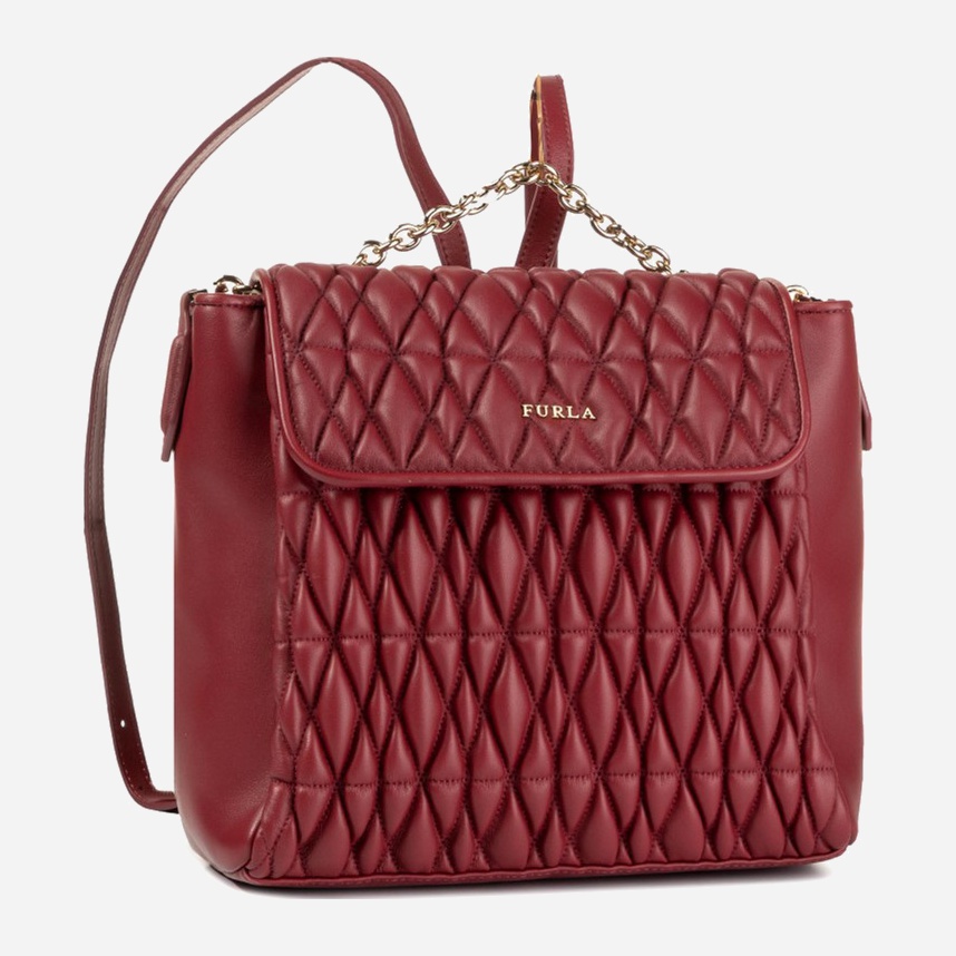 

Женский рюкзак кожаный Furla Pin Cometa S Backpack 1033195 Вишневый