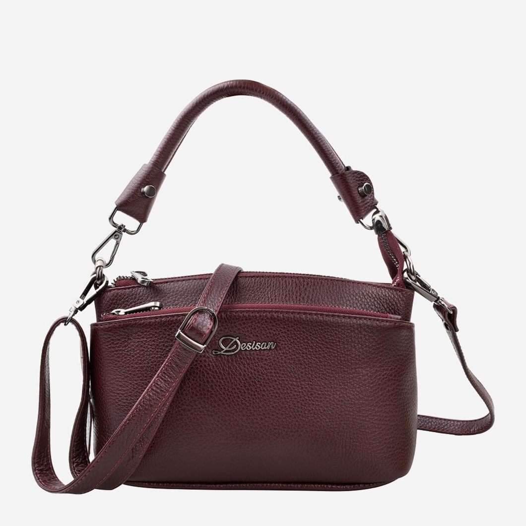 

Женская сумка кожаная Desisan SHI2043-339 Бордовая