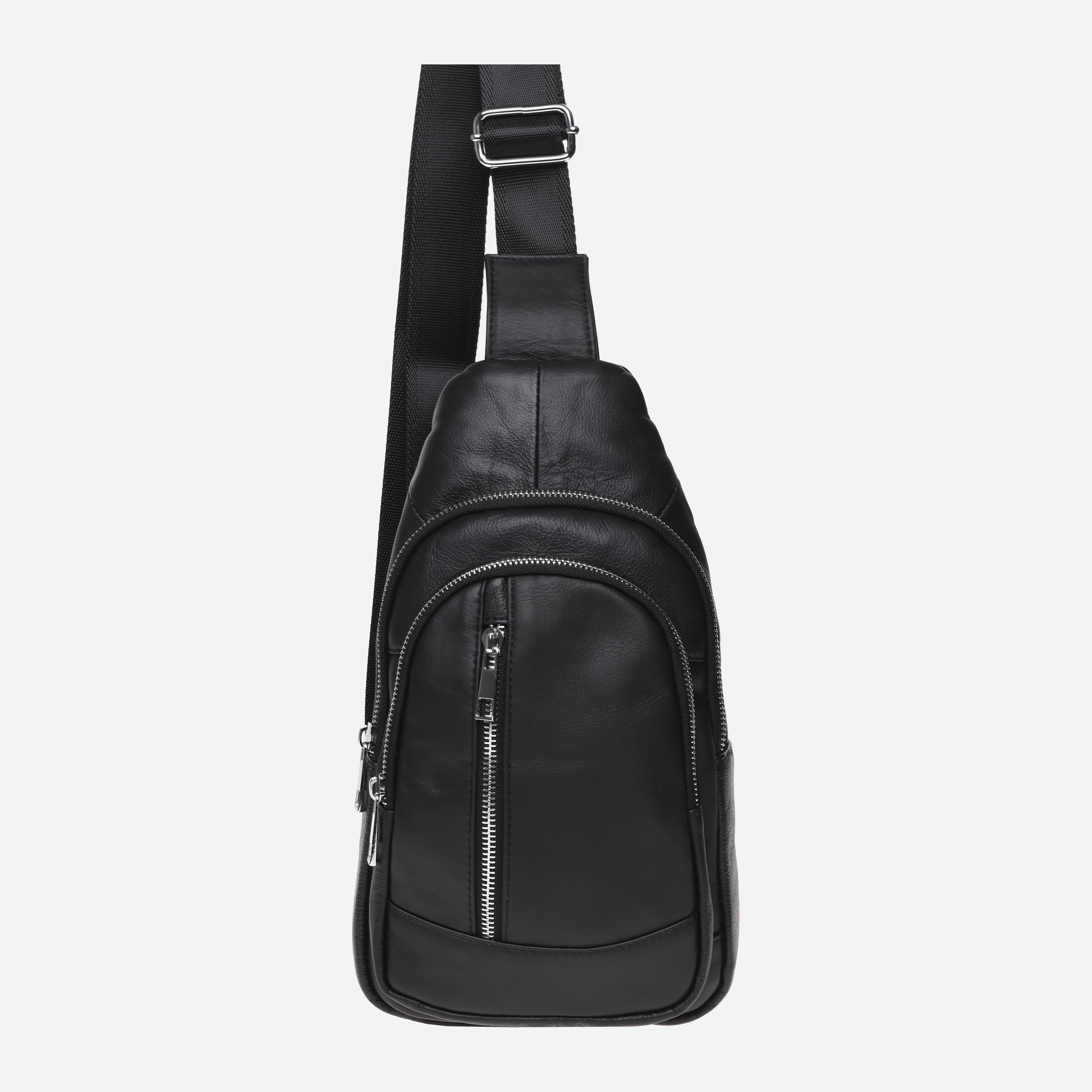 

Мужская сумка-слинг кожаная Laras K10168 Black