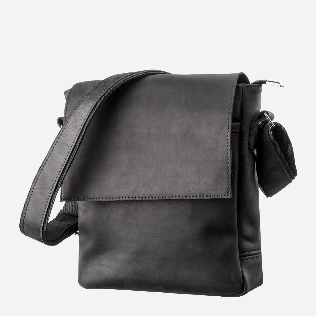 Акція на Шкіряна чоловіча сумка Shvigel leather-11171 Чорна від Rozetka
