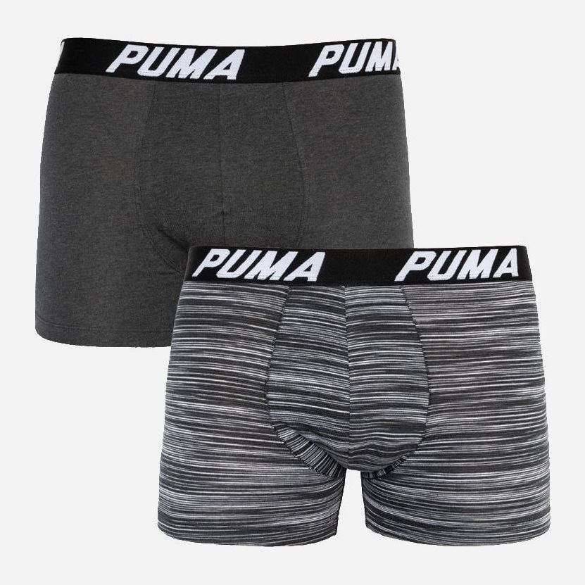 Акція на Трусы-шорты Puma Spacedye Stripe Boxer 2P 501002001-200 2 шт XL Черные с серым (8718824805276) від Rozetka UA
