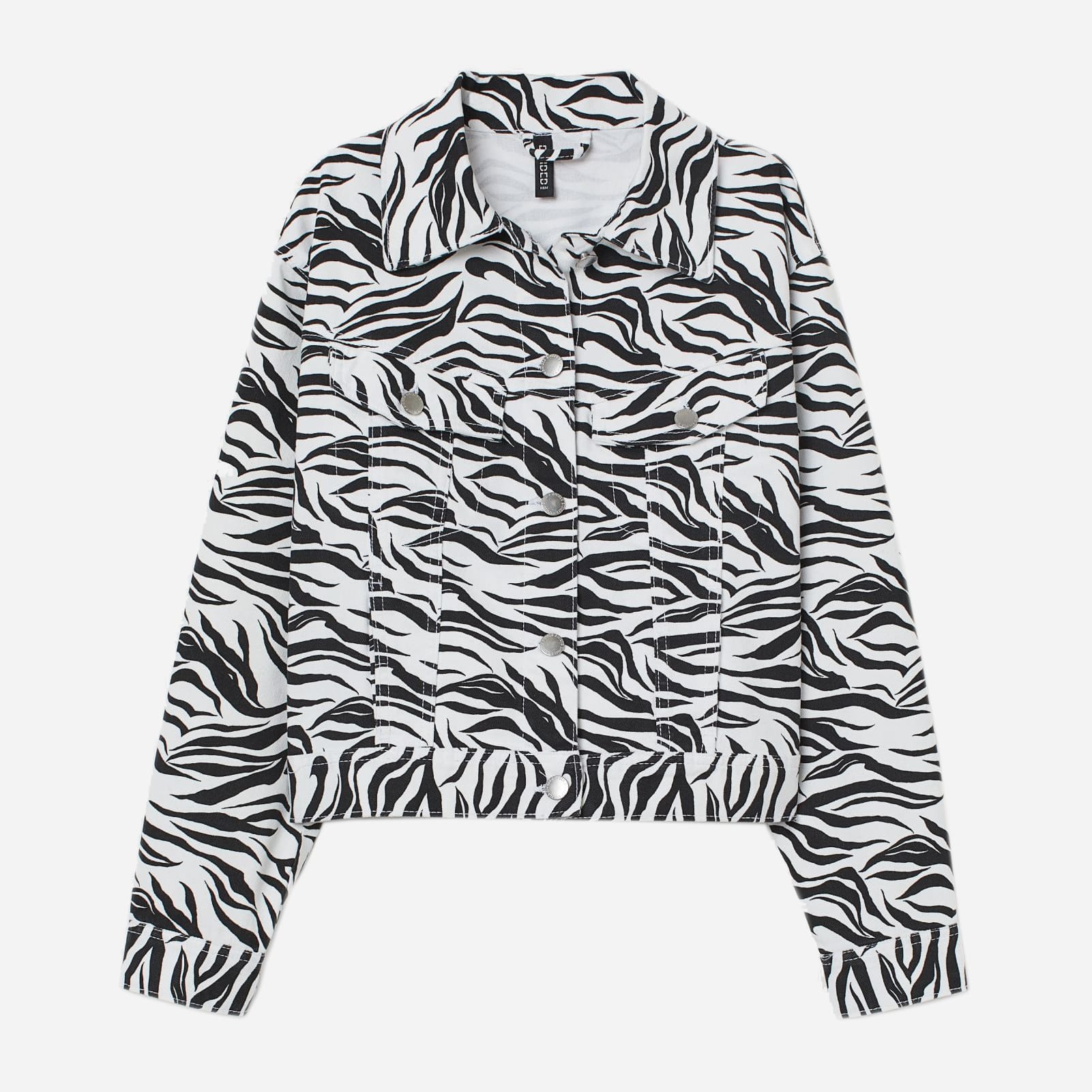 

Джинсовая куртка H&M 060772946 XS Черная с белым