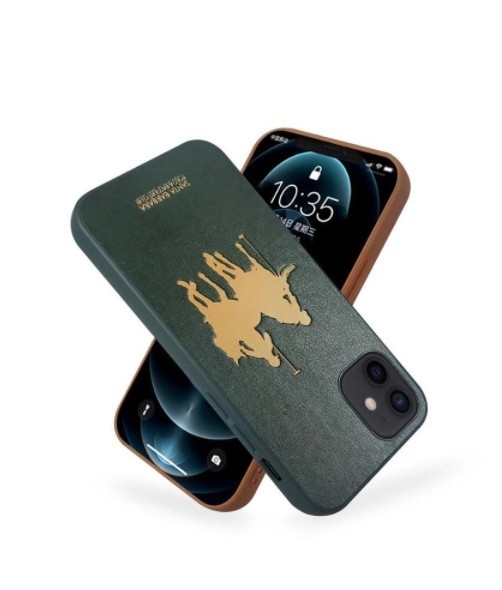 

Кожаный зеленый чехол Santa Barbara Polo Umbra "Жокей" для iPhone 12 Pro