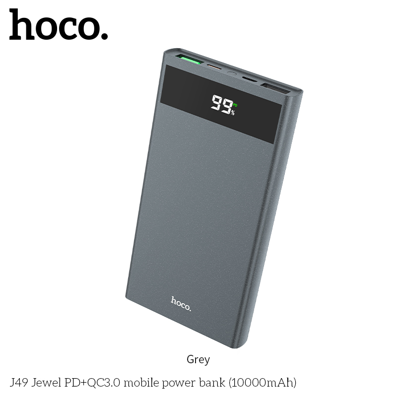 

Внешний аккумулятор PowerBank Hoco J49 Jewel PD+QC3.0 10000 mAh gray