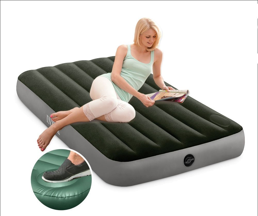

Двухместный надувной матрас Intex 64763 Pillow Rest Classic Twin со встроенным ножным насосом 152 x 203 x 25 см Зеленый (RT-64763)