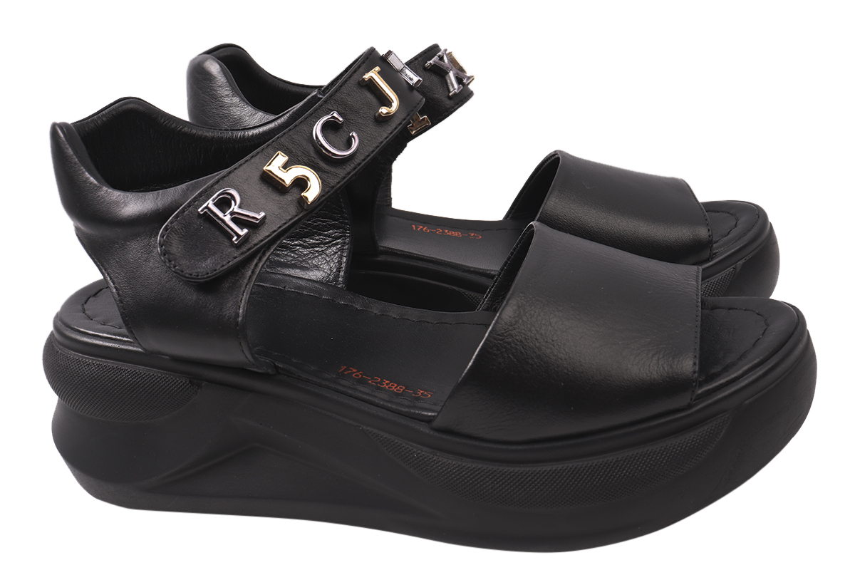 

Босоніжки жіночі з натуральної шкіри, на платформі, з відкритою п'ятою, колір чорний, Aquamarin 1974-21LBC 38