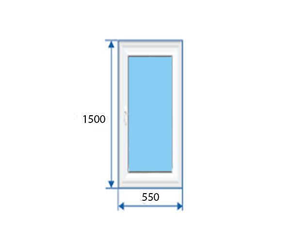 

Окно металлопластиковое Aluplast 1 Ideal 8000 85 mm глухое 550х1500 мм белое