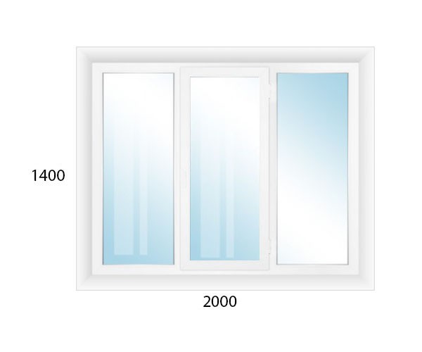 

Окно металлопластиковое Aluplast 1 Ideal 8000 85 mm глухое 2000х1400 мм белое