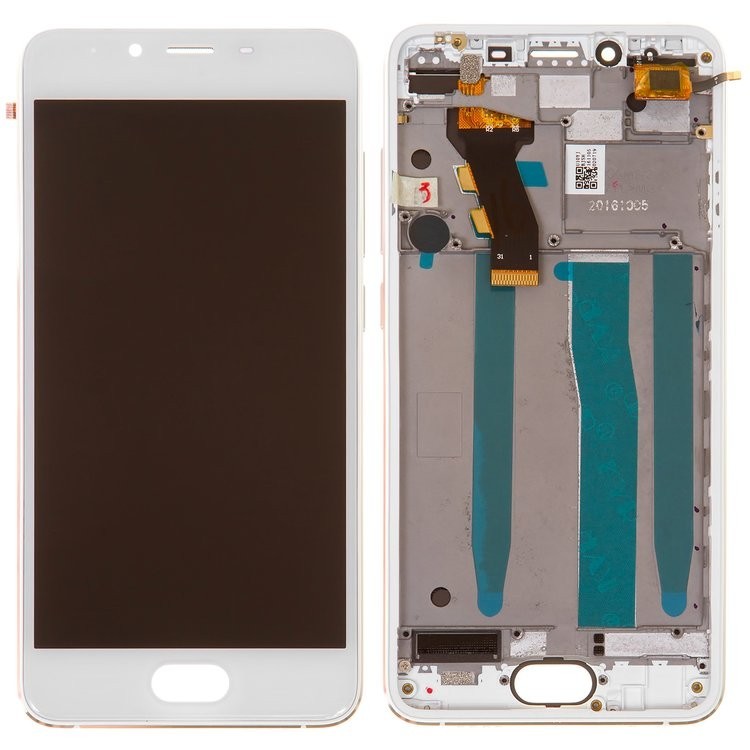 

Дисплей для Meizu U10, білий, із сенсорним екраном, з рамкою, Original, M685H