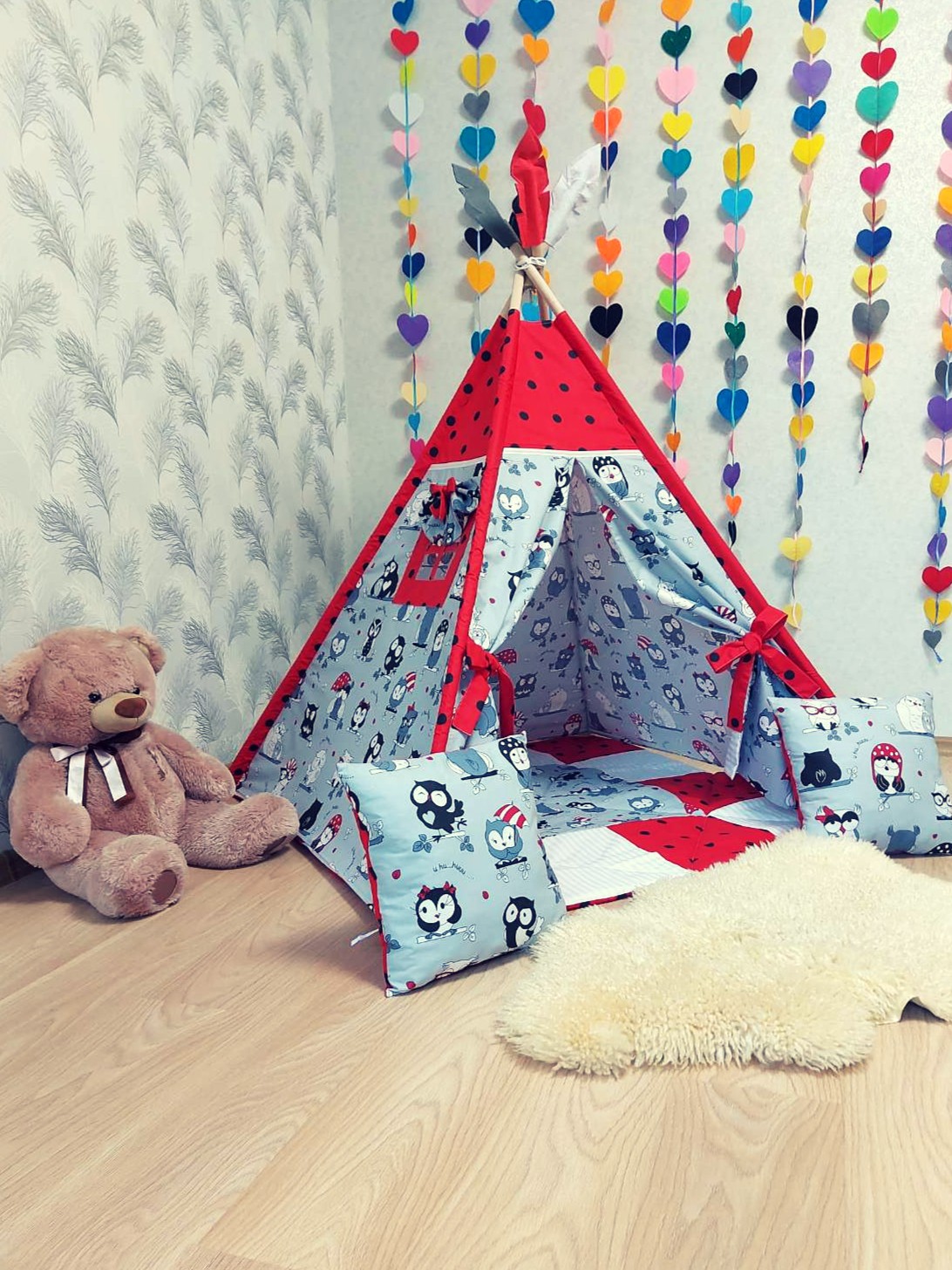 

Вигвам для детей Lira Textile Совки со стеганым ковриком и подушками