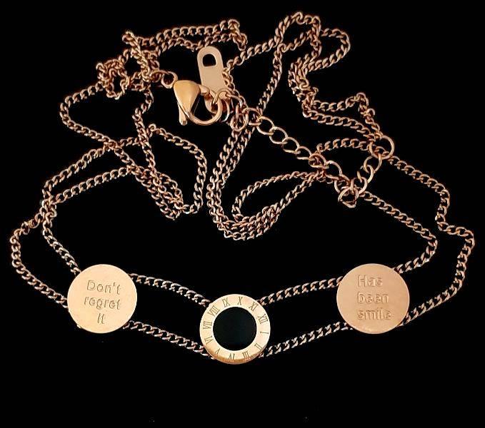 

Двойная цепочка с кулонами Stainless Steel Позолота 18К кст062