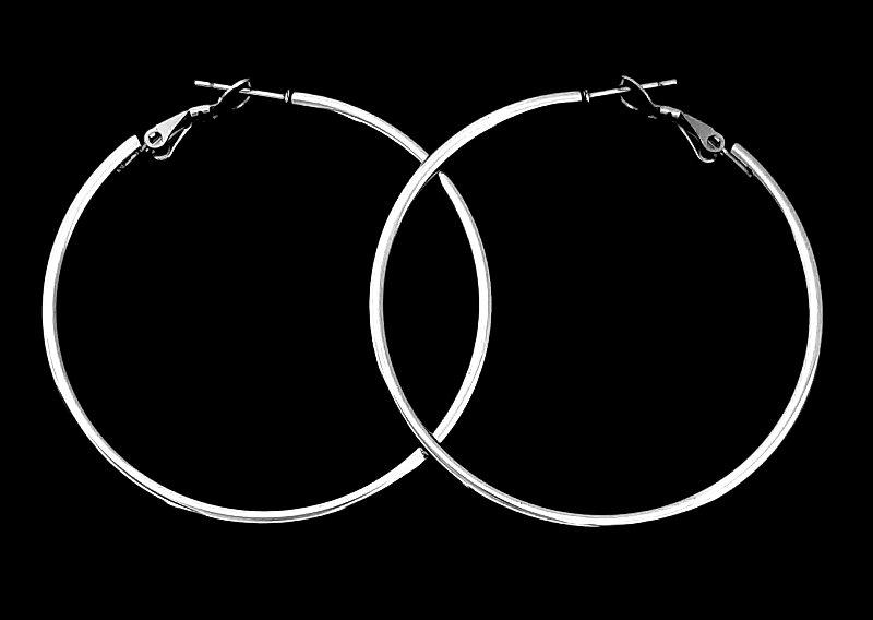 

Серьги-кольца серебряный цвет 4 см Stainless Steel хст040