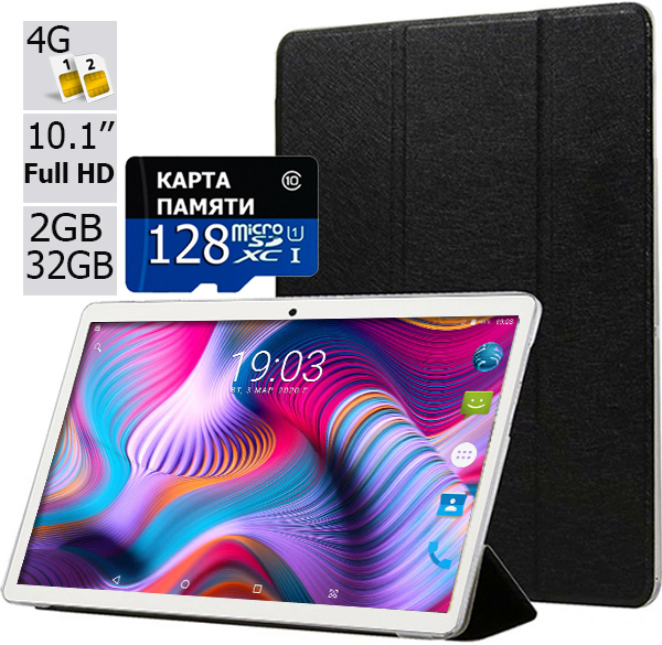 Планшет-телефон Adronix X1001 Silver LTE 2/32GB + Чехол-книжка + Карта ...