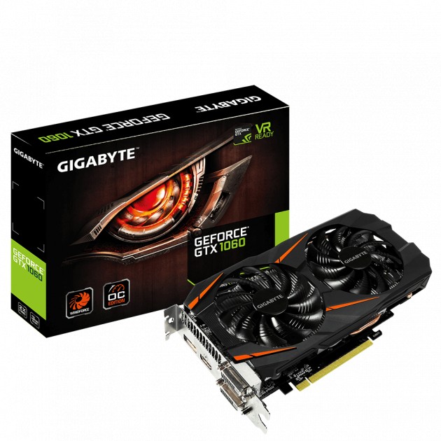 

Видеокарта Gigabyte PCI-Ex GeForce GTX 1060 Windforce OC 3072MB GDDR5 (192bit) (1556/8008) (2 x DVI, HDMI, DisplayPort) (GV-N1060WF2OC-3GD) Б/У