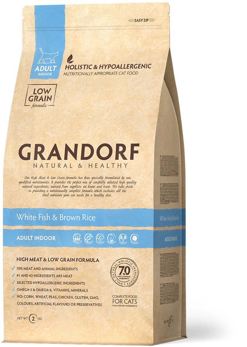 

Сухой корм для кошек с чувствительным пищеварением Grandorf White Fish & Brown Rice Adult Sensitive 2 кг