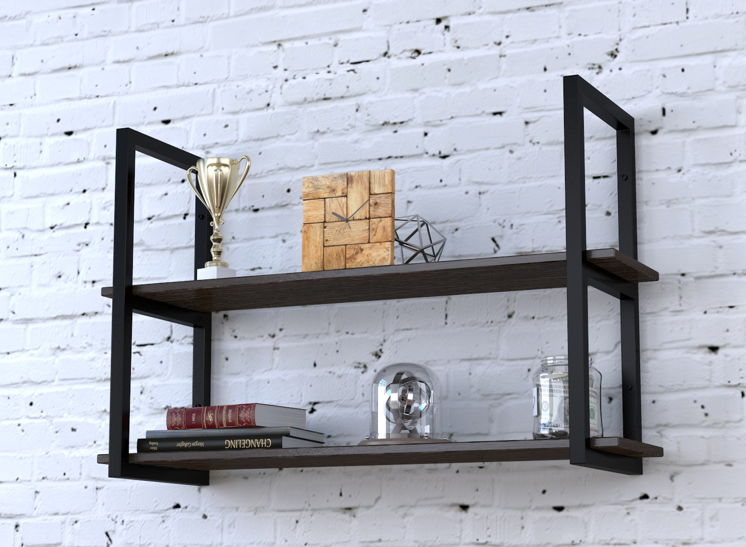 

Полка PL-2-16 Loft Design Венге Корсика длина полки 92 см Чёрный