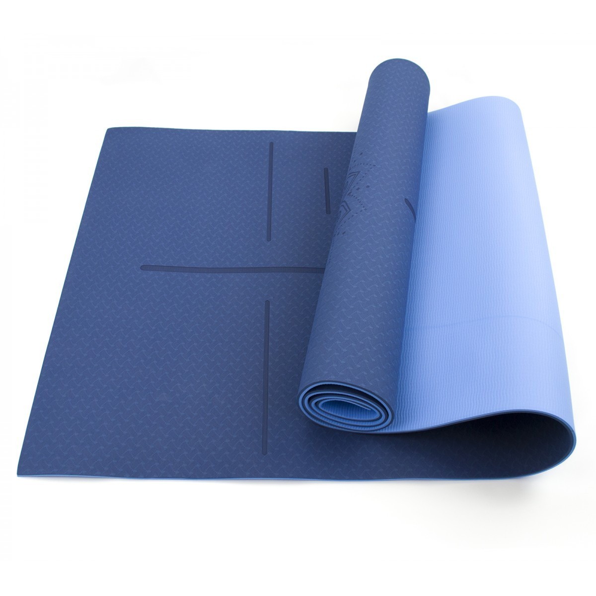 

Фитнес-коврик Profi Yoga Mat TPE 1,83мx0,61мx6мм для фитнеса, йоги, тренировок темно-синий-голубой (MS0613-22)