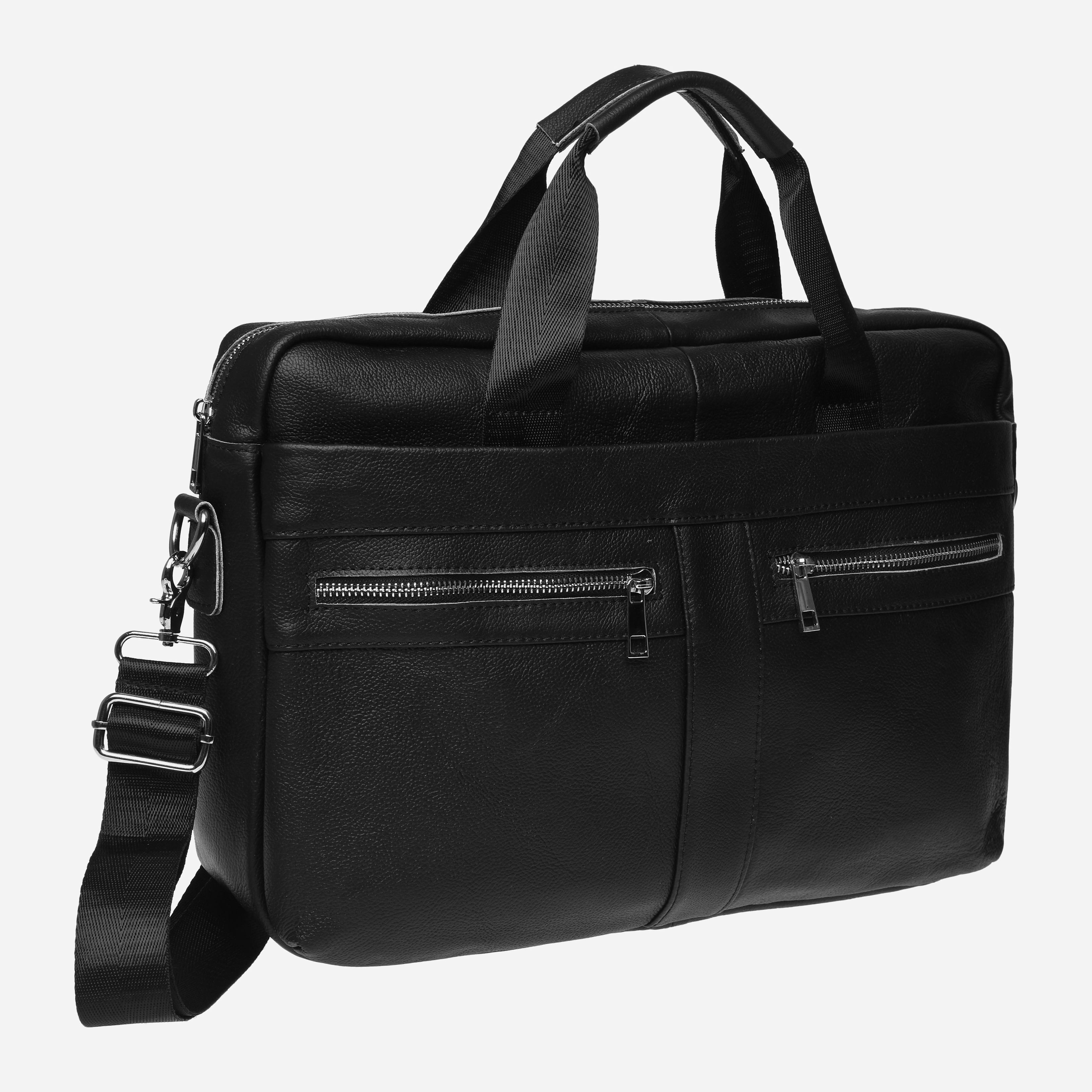 

Мужская кожаная сумка Laras k101120a-black Черная