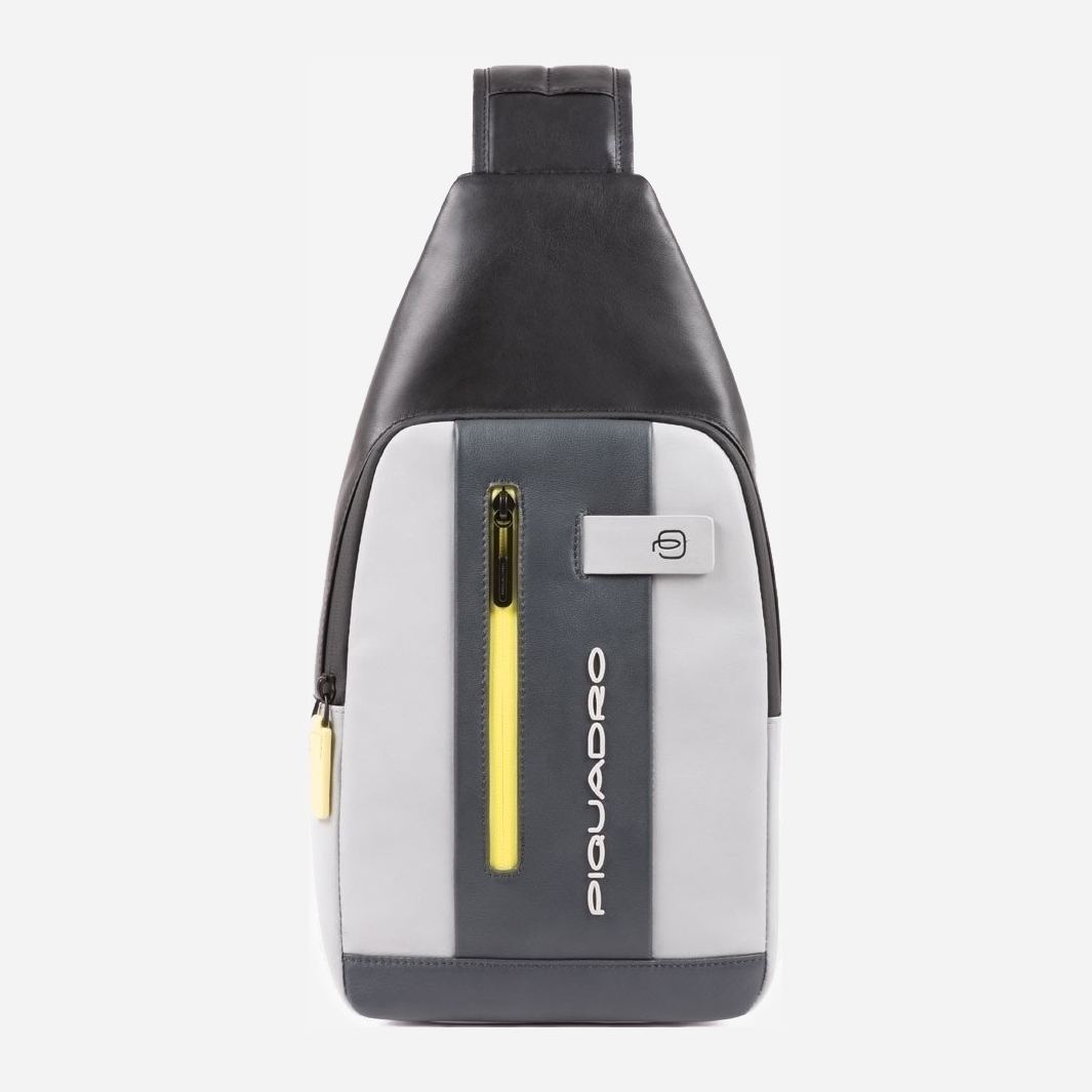 

Мужская сумка-слинг кожаная Piquadro CA4536UB00_GRGR Серая