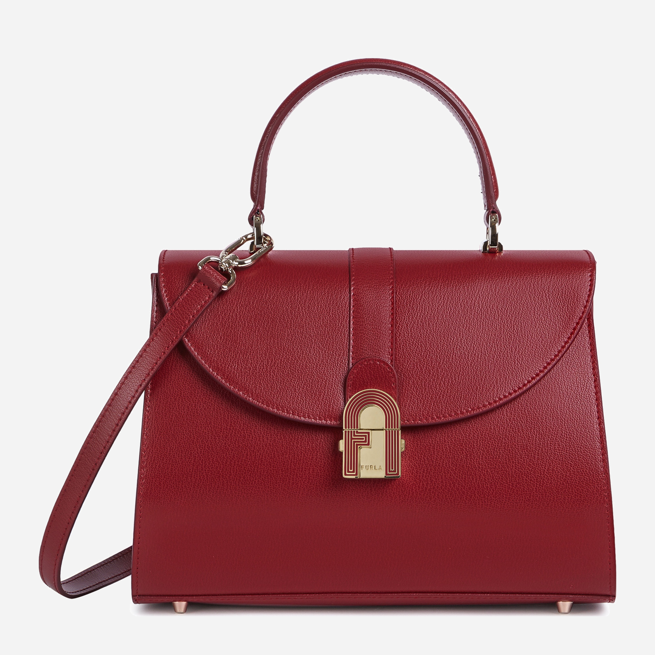 

Женская сумка кожаная Furla 1927 Opera M Top Handle BAPNJBX Вишневая