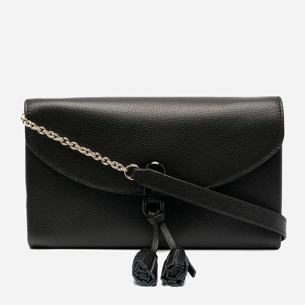 

Сумка женская кожаная Furla 1927 Mini Shoulder Bag W/Tassel WE00022 Черная