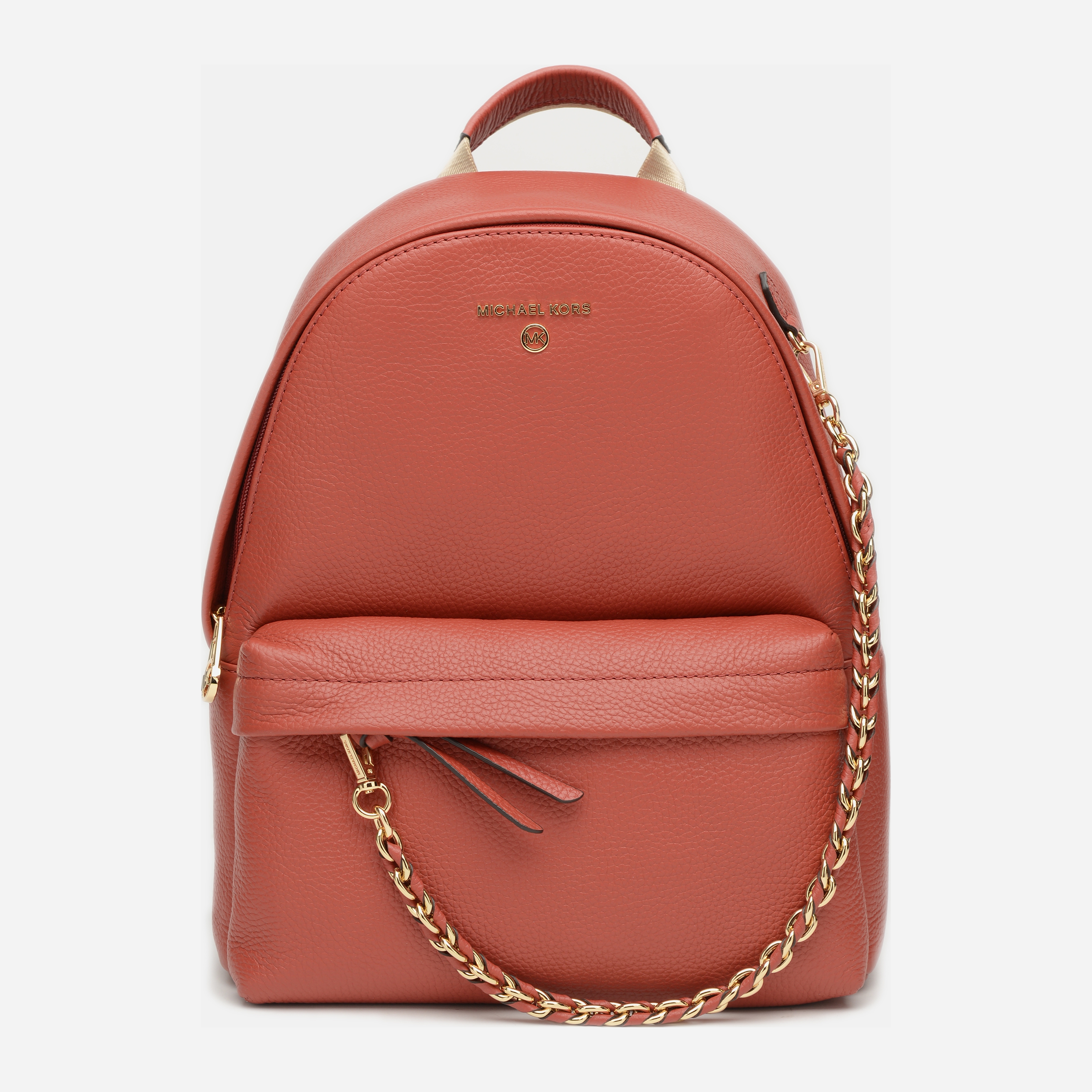 

Женский кожаный рюкзак Michael Kors Slater MD Backpack 30T0G04B1L529 Terracotta