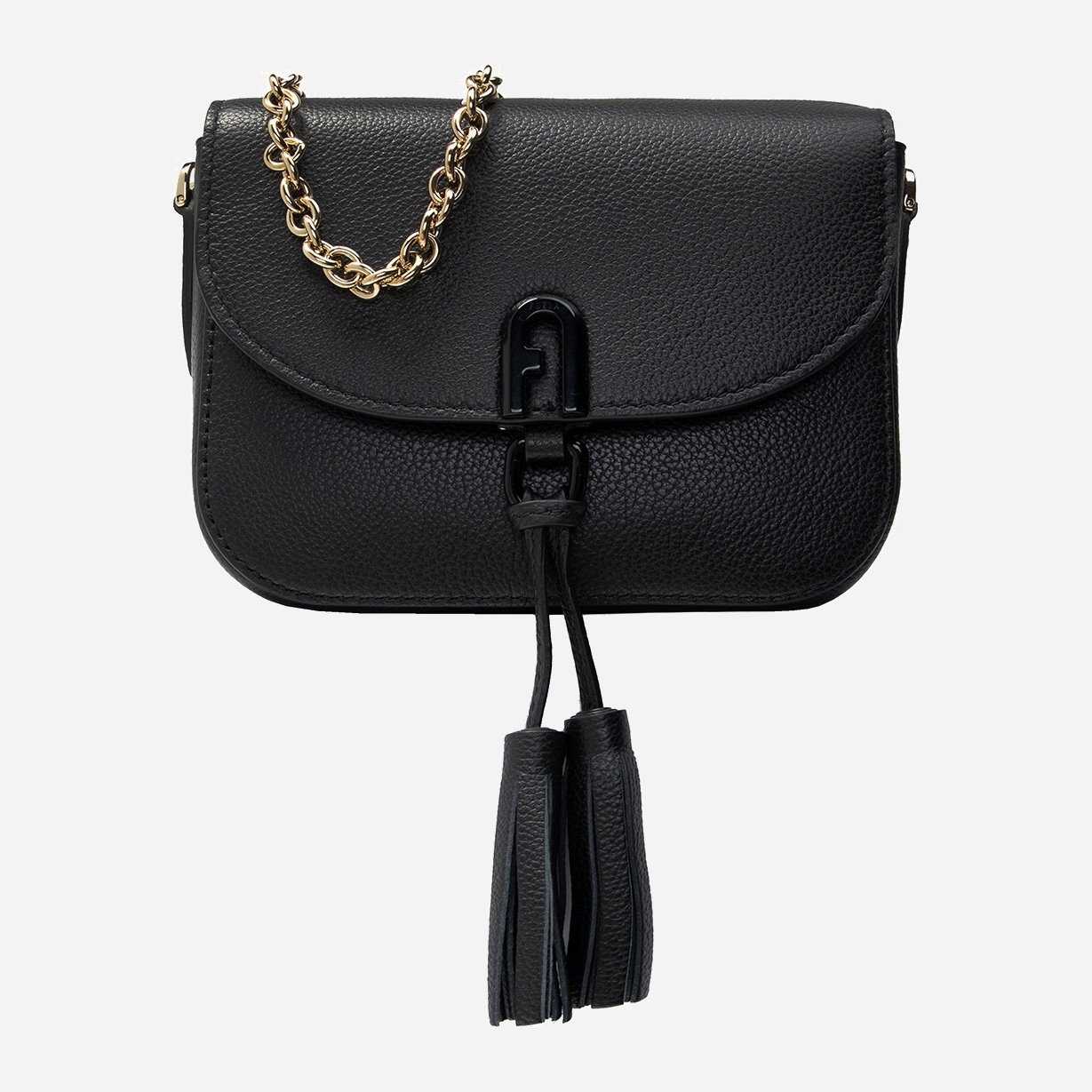 

Женская кожаная сумка Furla 1927 Tassel Mini Crossbody WB00119 Черная