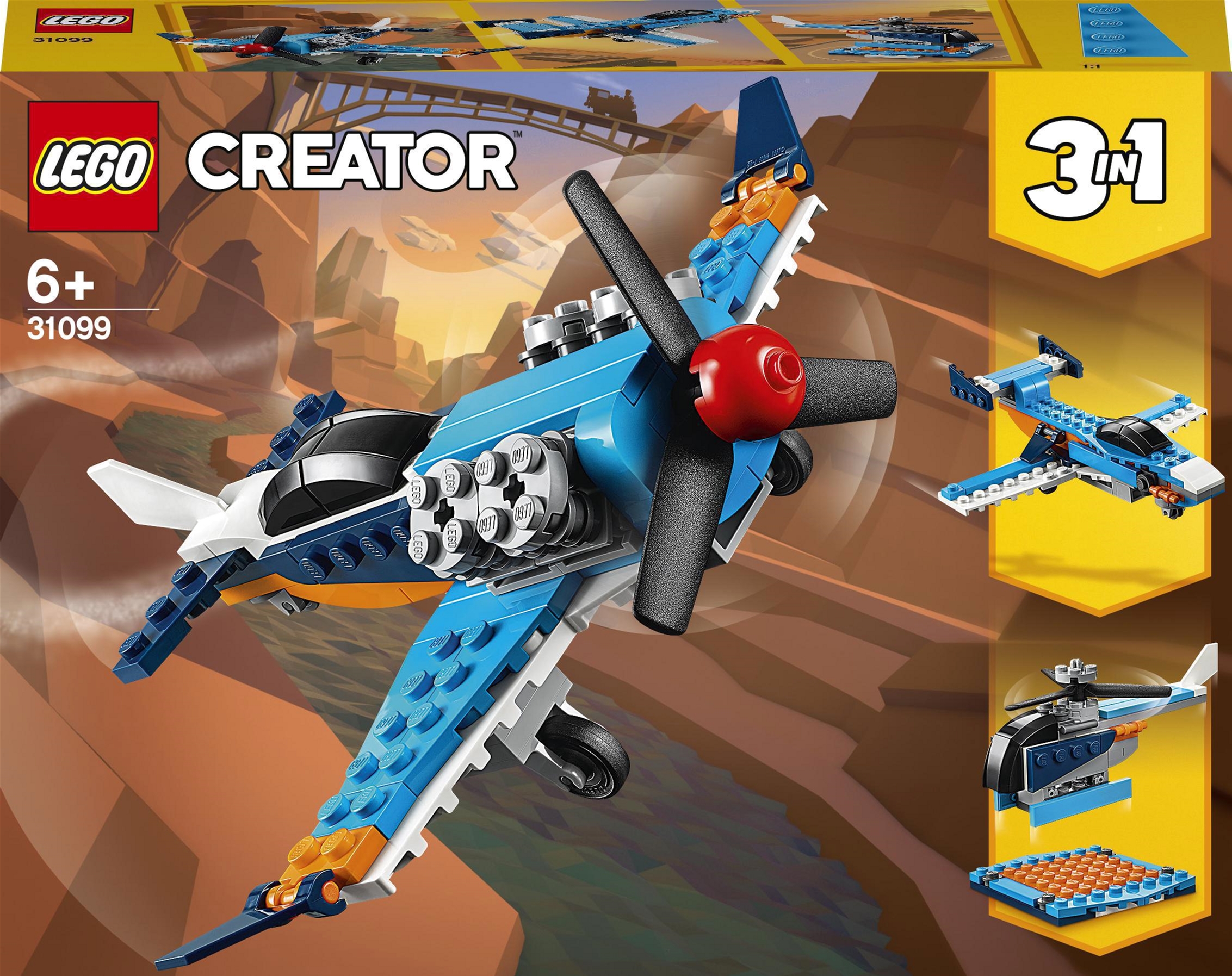 

Конструктор LEGO Creator Винтовой самолёт 128 деталей (31099)