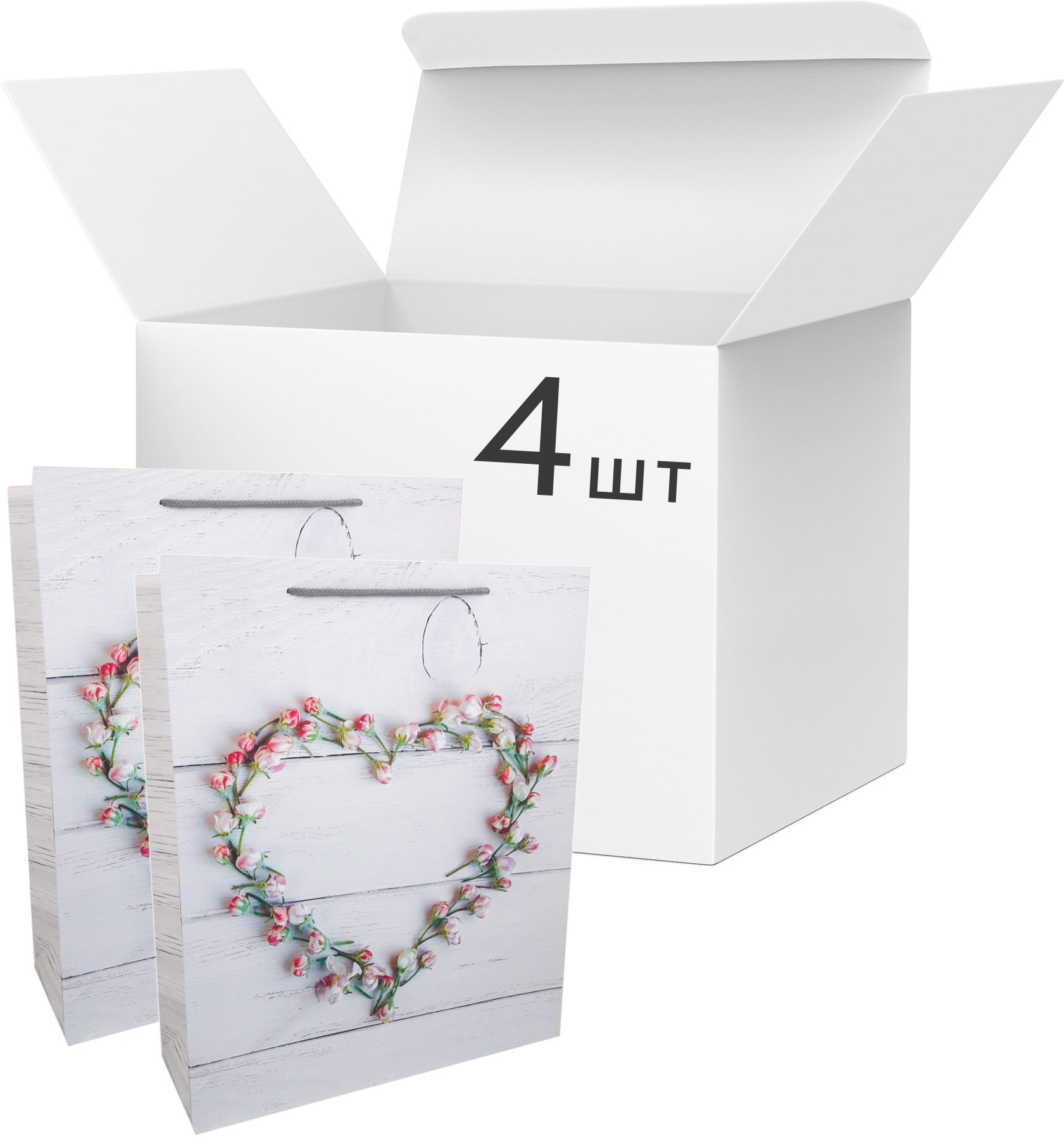 

Набор пакетов подарочных Angel Gifts 310х400х120 мм Яблоневый цвет 4 шт (Я46023_AG91388_4)