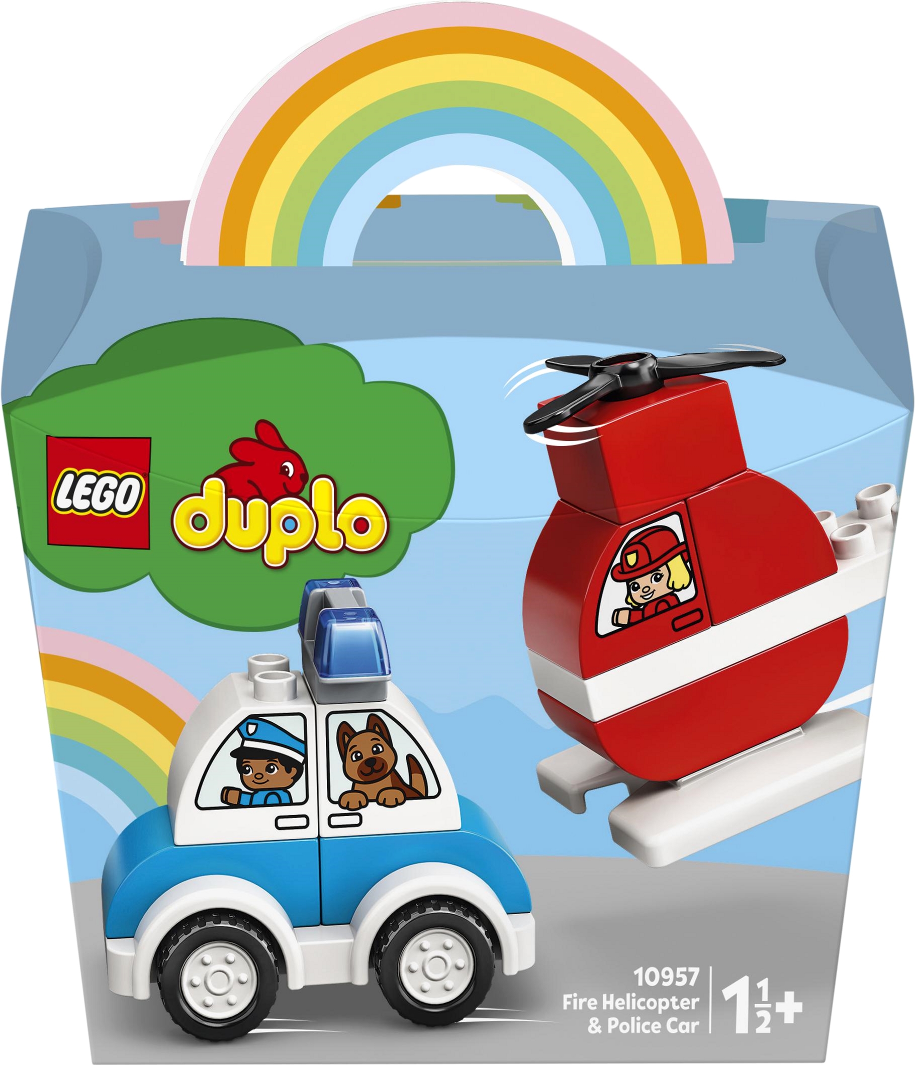

Конструктор LEGO DUPLO My First Пожарный вертолет и полицейская машина 14 деталей (10957)