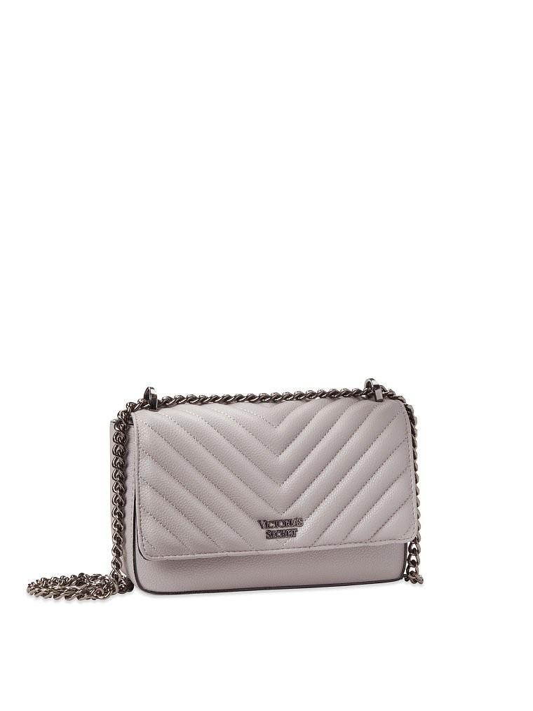 

Сумка Victoria's Secret Pebbled V-Quilt Small Bond Street Shoulder Bag (серая)