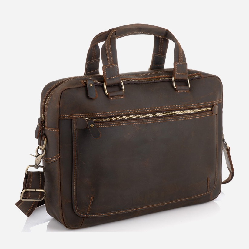 

Мужская сумка кожаная Tiding Bag D4-005R Коричневая