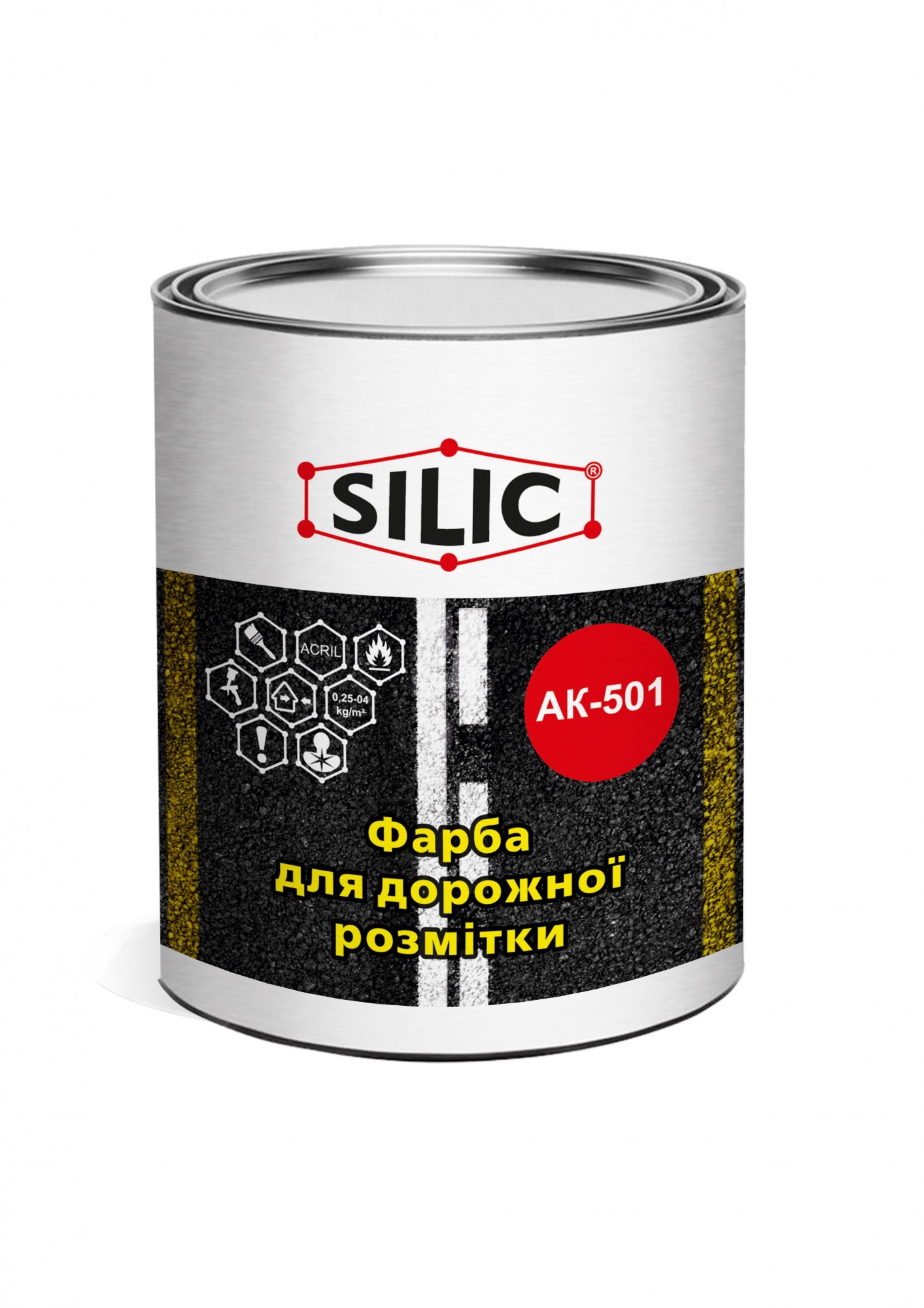 

Краска Силик для разметки дорог АК-501 красный 30кг (АК50130kr)