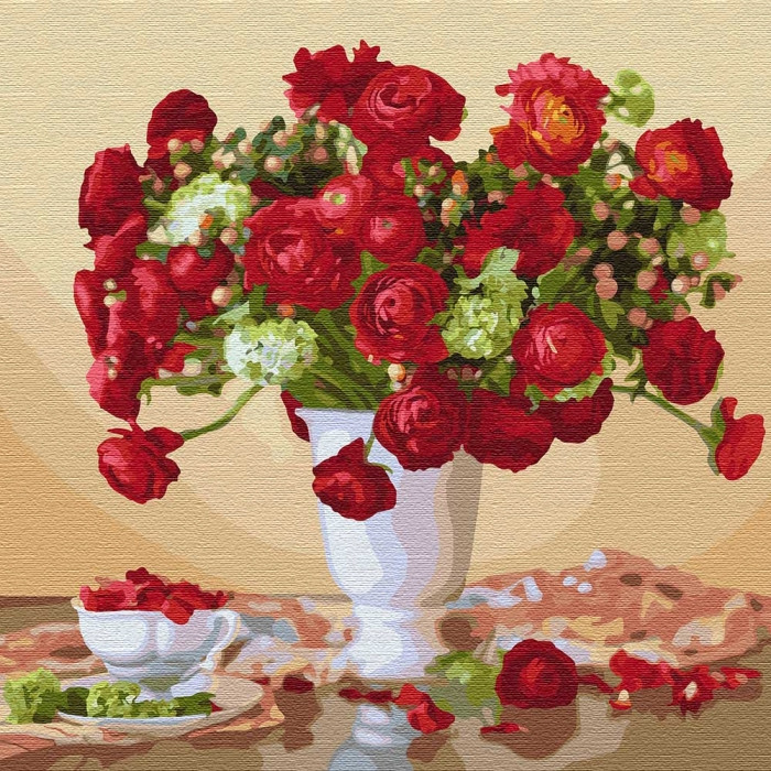 

Картина по номерам. "Багровый букет" 40*40см KHO3109 413996