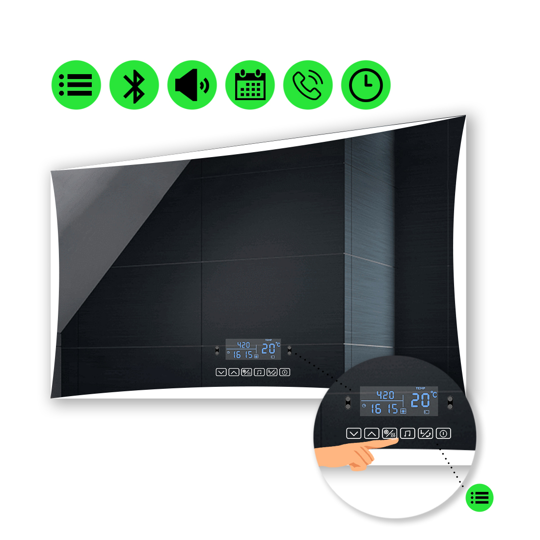 

Зеркало Amado с Led-подсветкой, и мультиблоком 100x60 см