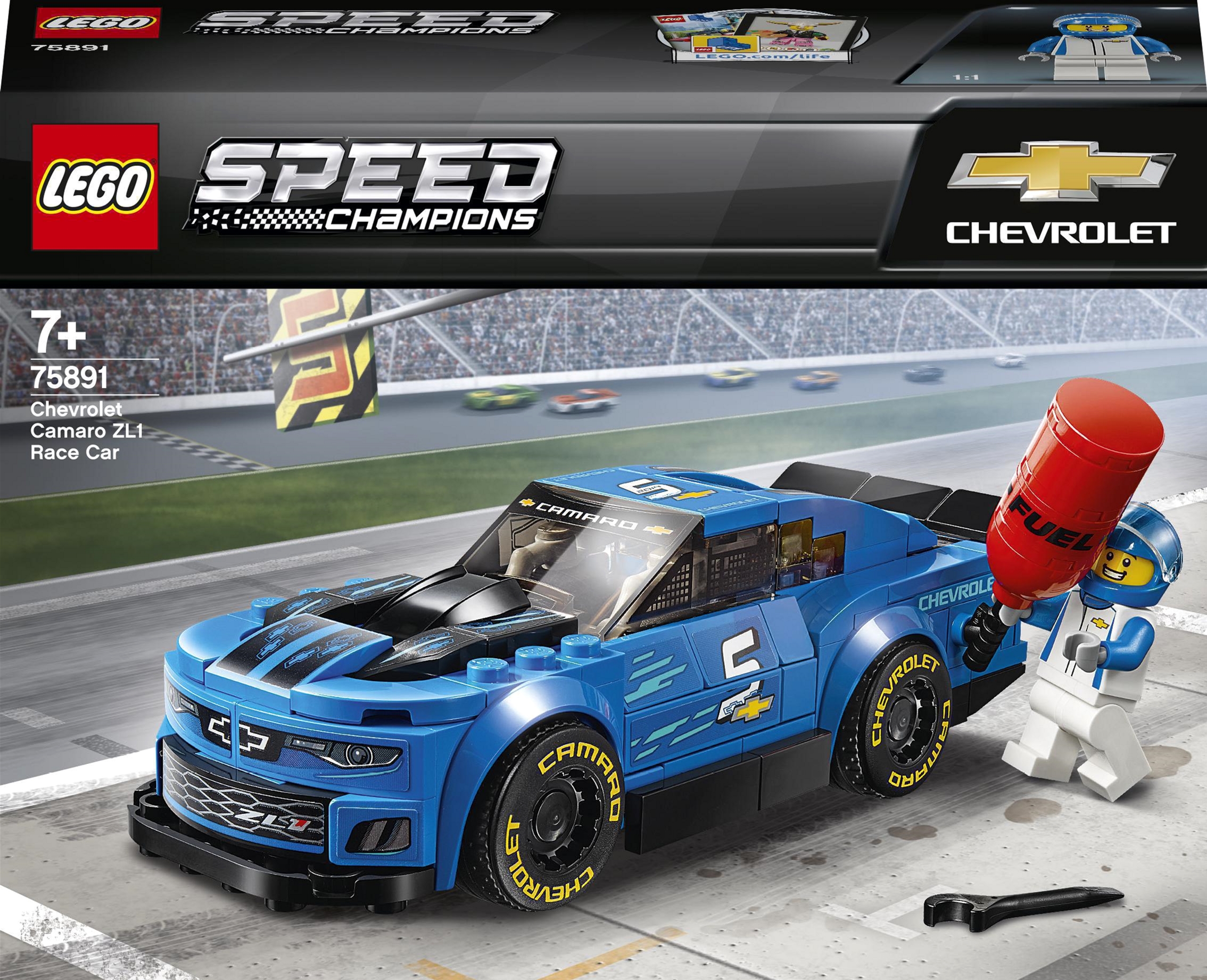 

Конструктор LEGO Speed Champions Гоночный автомобиль Chevrolet Camaro ZL1 198 деталей (75891)